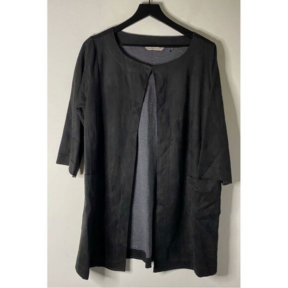Soft Surroundings Faux Suede Open Front Jacket - Picture 2 of 10